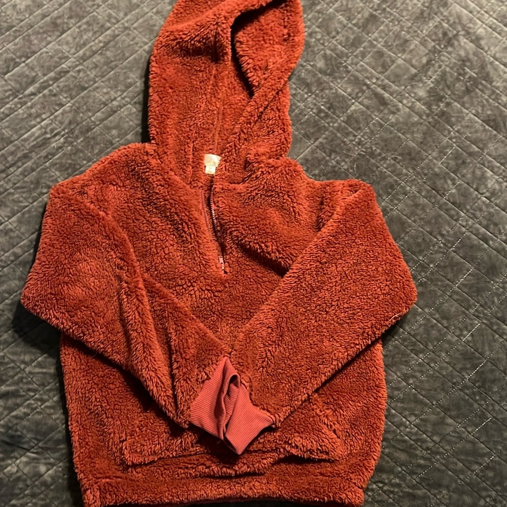 Maroon zip-up hoodie